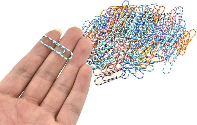 HAHIYO Paper Clips 1.3 inches Length Striped Paperclips Vinyl Coated Prevent by HAHIYO