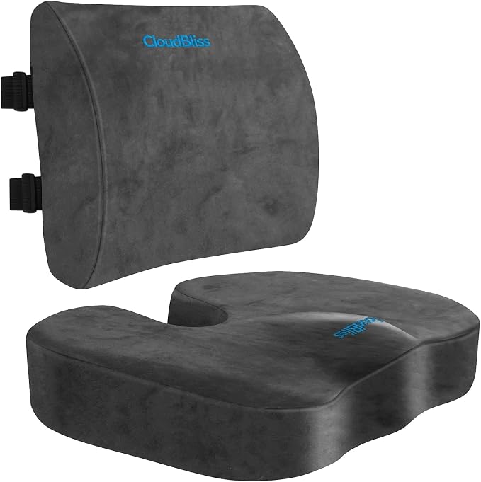 CloudBliss Lumbar Support Pillow & Seat Cushion Set by CloudBliss