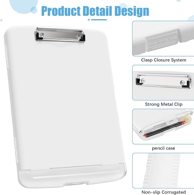 Hongri Clipboard with Storage with Pen Holder, Folder Nursing Clip Board 8.5 x - Image 2