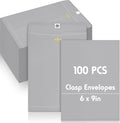 Geyee 100 Pcs Clasp Manilla Envelopes 6 x 9 Inch Gummed Colored Envelopes by Geyee