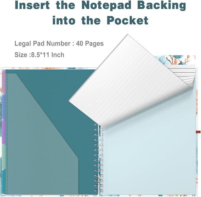Hongri Clipboard Folio with Refillable Lined Notepad, 8.5 x 11 Folders with - Image 5
