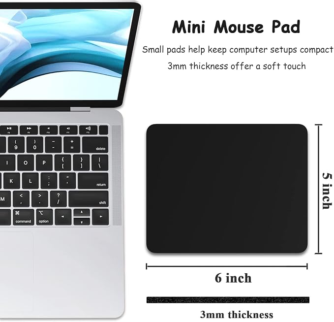 Dapesuom Small Mouse Pad, 5 x 6 Inch Thick Rubber Premium-Textured Non-Slip - Image 2