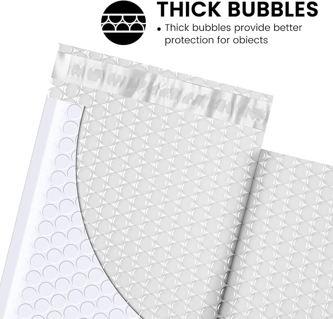 Fuxury Bubble Mailers 4x8" 800Pcs Bulk, Waterproof Padded Envelopes Usable Size - Image 4