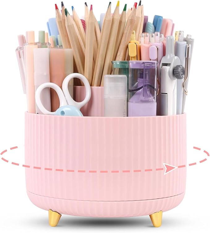 KONVINIT Pencil Pen Holder for Desk, 5 Slots 360 by KONVINIT