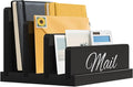 Mail Organizer for Desk, Wooden Mail Holder by KISENG