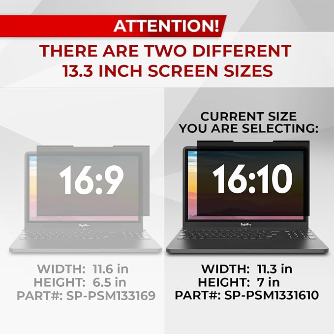 SightPro Magnetic Laptop Privacy Screen 13.3 Inch 16:10 - Image 3
