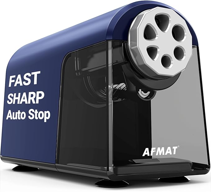 AFMAT PSX2 Heavy Duty Electric Pencil Sharpener, 6 Holes, Classroom Sharpener by AFMAT