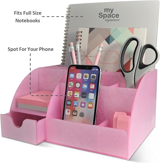 My Space Organizers Pink Desk Organizer Office, - Image 3