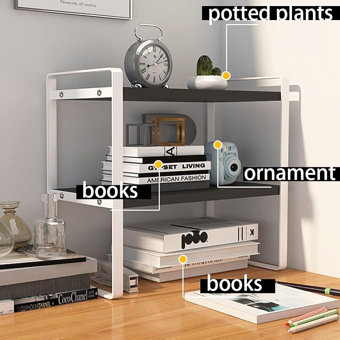 SIDIANBAN Desktop Organizer Shelf Office Storage Rack Computer Desk Bookshelf - Image 6