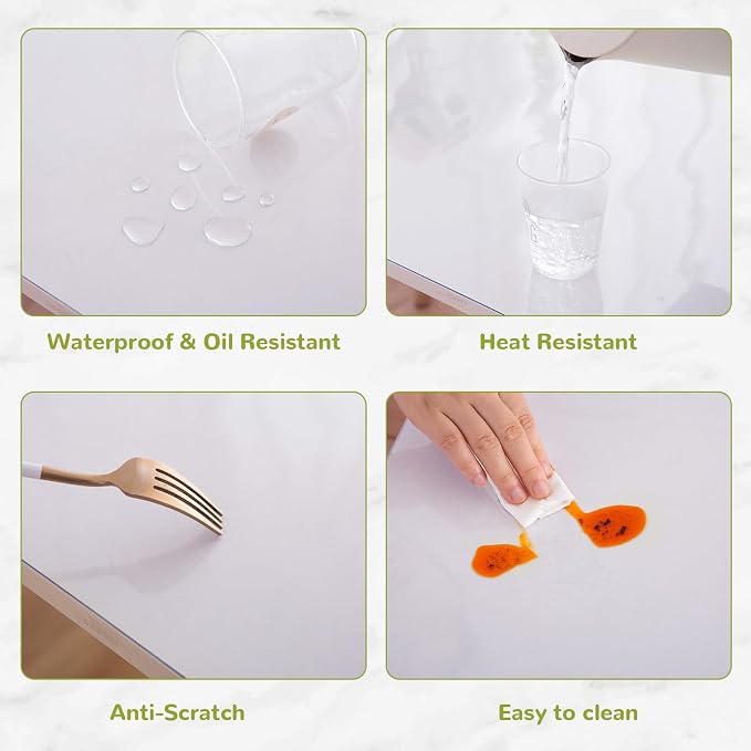 42 x 60 Inch Clear Table Cover Protector, 1.5mm Plastic Table Cover, Waterproof - Image 4
