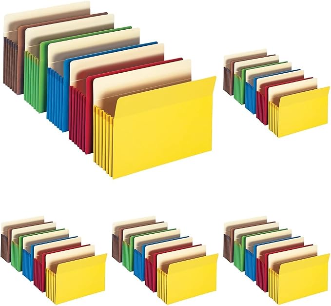 Smead File Pocket, Straight-Cut Tab, 5-1/4" Expansion, Letter Size, 5 per Pack by SMEAD