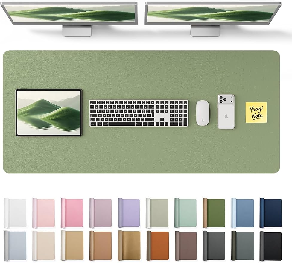 YSAGi Leather Desk Protector, Office Mat, Large Mouse Mat, Non-Slip PU Leather by YSAGi