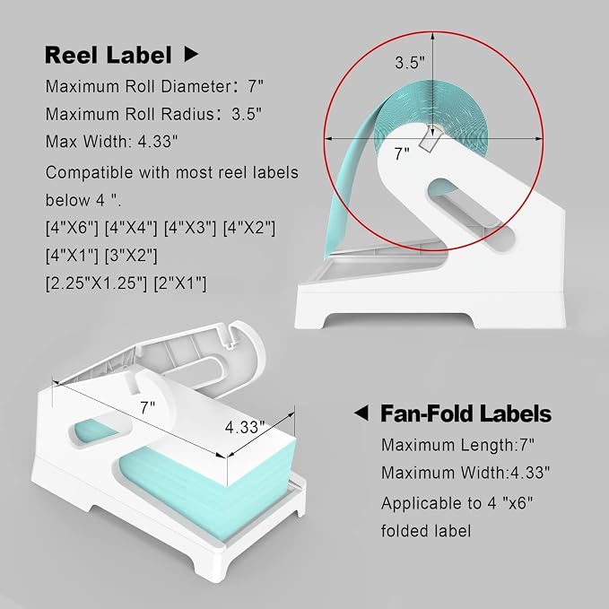 Thermal Label Holder for Rolls and Fan-Fold Labels, Sticker Roll Holder Work - Image 3