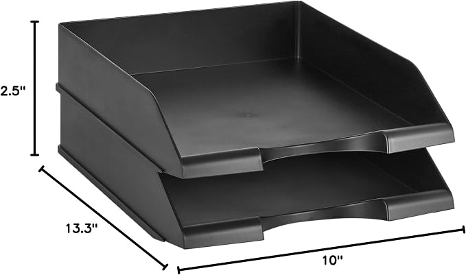 Amazon Basics Rectangular Stackable Desk Organizer Office Letter Tray, File - Image 5