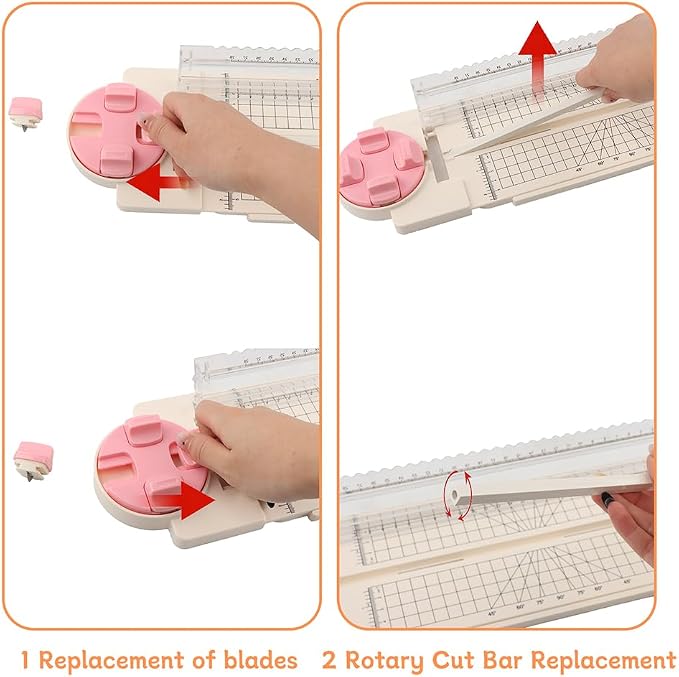 Paper Cutter for Craft, 4-in-1 Paper Trimmer, Perforated & Creasing Blades for - Image 3