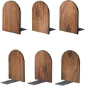 Large Bookend Hold Heavy Books- 7x4x5in 3 Pack Wood Bookends by Luxdecor