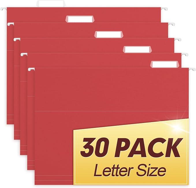 HERKKA Hanging File Folders, 30 Pack Reinforced Letter Size Hanging Folders by HERKKA