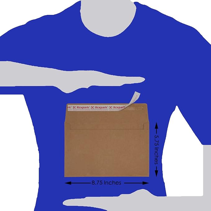 Xxcxpark 120 Qty A9 Invitation Envelopes 5.75x8.75, Self Seal 120GSM Brown - Image 6