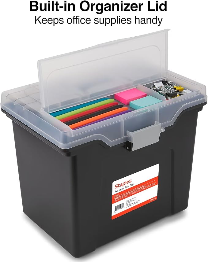 STAPLES File Box File Portable Tote, Letter Size - Image 3
