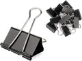 ZZTX Black Binder Clips Paper Clamps Clips Small Size, 0.75 Inches, 36 Pack by ZZTX