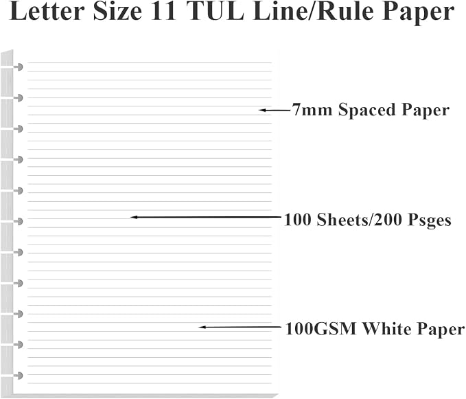 Letter Size Discbound Refill Paper, 11 Disc Paper Refill - Image 3