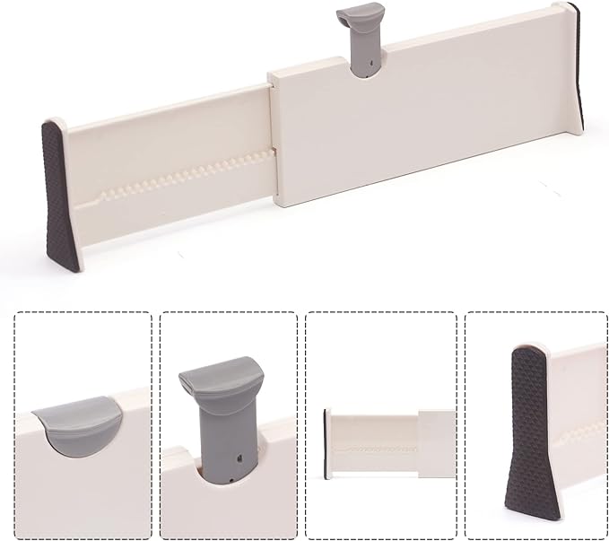 TENABORT Set of 8 Adjustable Drawer Dividers Organizer Separators Plastic - Image 4