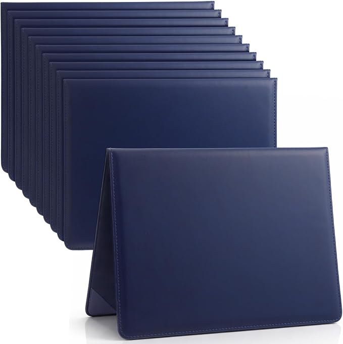 Tenare 10 Pcs Navy Blue Leather Certificate Holder 8.5 x 11 PU Phd Bachelor - Image 8