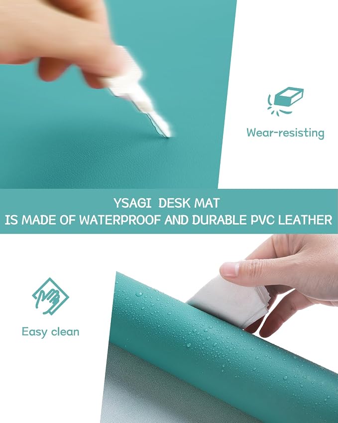 YSAGi Non-Slip Leather Desk Pad L Size, Waterproof Laptop Computer Desk - Image 5