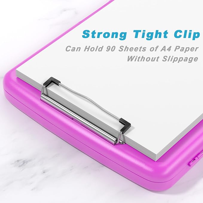 Rimilak Plastic Clipboard with Storage, 8.5 x 11 High Capacity Folio Nursing - Image 3