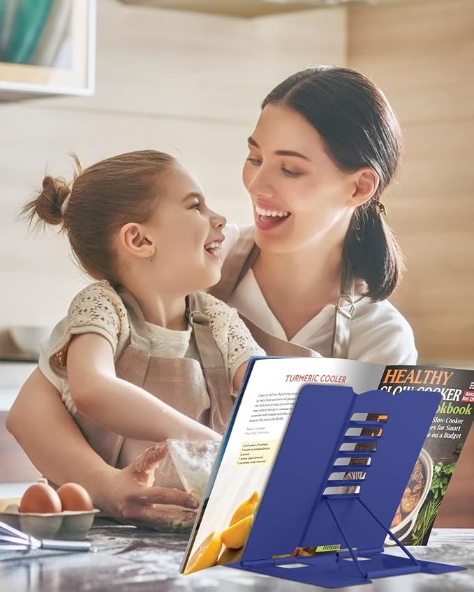 MSDADA Desk Book Stand Metal Reading Rest Book Holder Adjustable Cookbook - Image 7