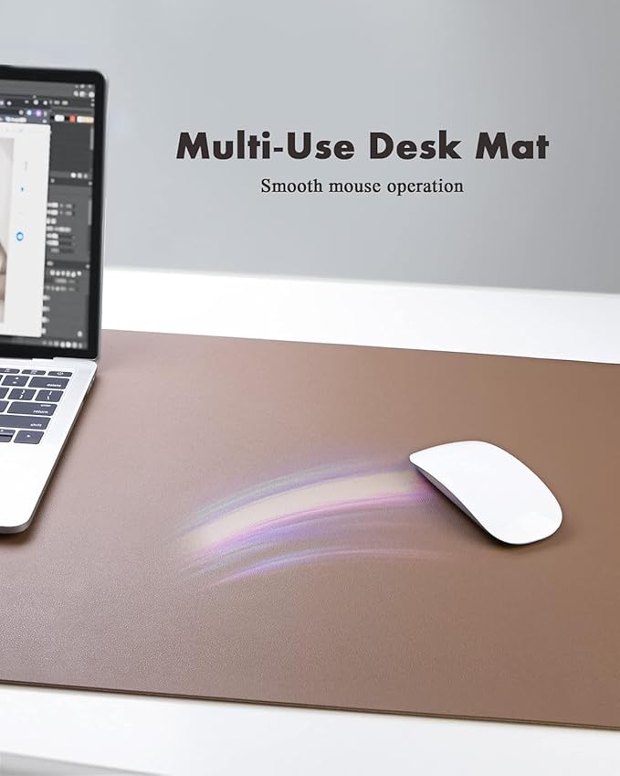 YSAGi Double-Sided Desk Pad, 31.5"x15.7"Leather Desk Mat, Eco Cork Desk Pad - Image 5
