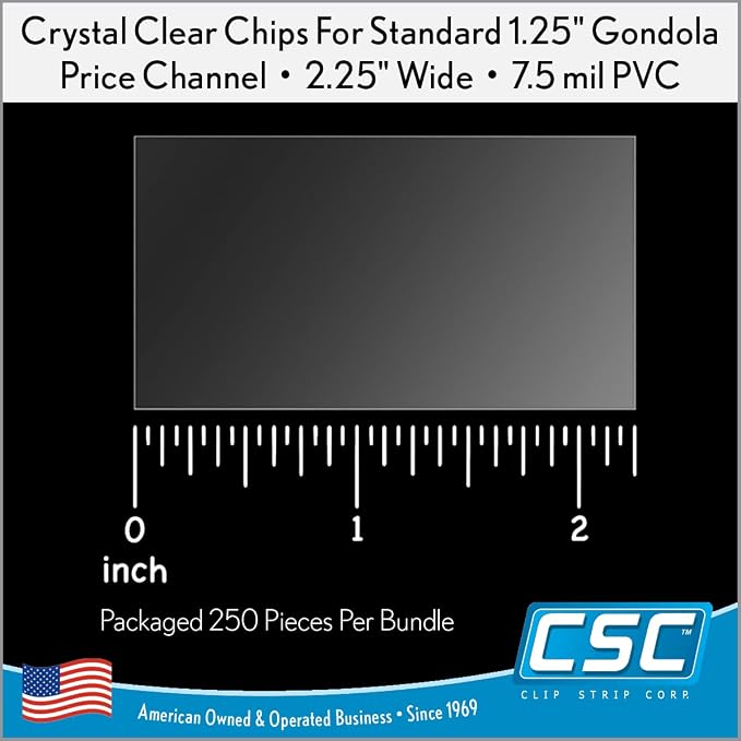 Clip Strip Corp. Price/Data Channel Label Holder Chips, 2.25" L x 1.25" H - Image 5