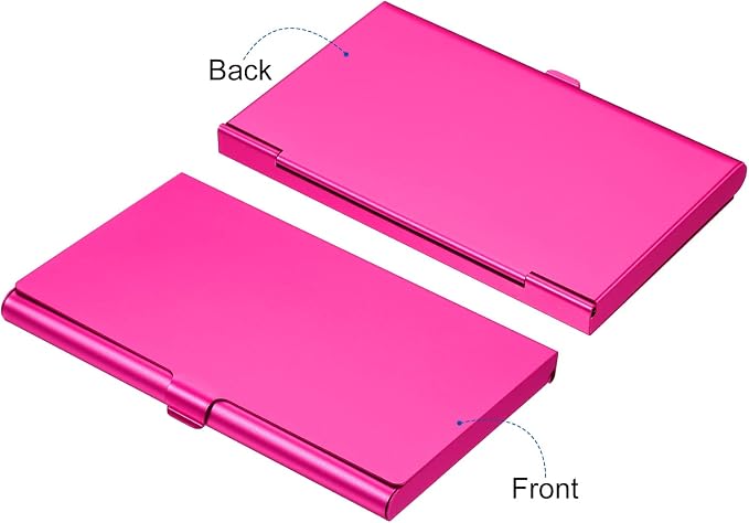 PATIKIL Business Card Holder, 2 Pieces Aluminum Alloy Flip Cover Slim Name - Image 3