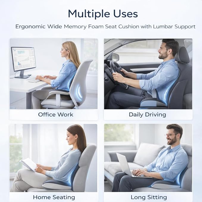 MOYEE Wide Memory Foam Seat Cushion - Image 7