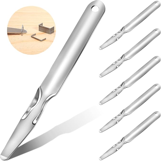 Zonon 6 Pcs Office Staple Remover Tools No Tear Push Style Staple Puller - Image 2
