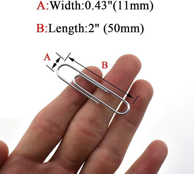HAHIYO Paper Clips Large 2 inches Length Silver Paperclips Vinyl Coated Prevent - Image 2