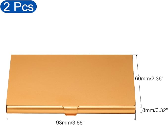 PATIKIL Business Card Holder, 2 Pieces Aluminum Alloy Flip Cover Slim Name - Image 2