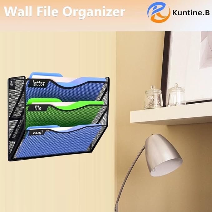 Kuntine.B Wall File Organizer Office Hanging Magazine Holder Wall File Organizer - Image 6