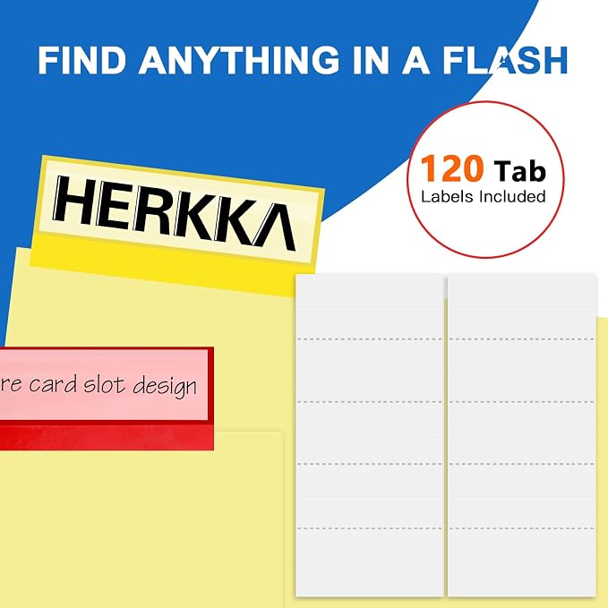 5-Tab Binder Divider, HERKKA 120 Pack Binder Index Dividers - Image 5