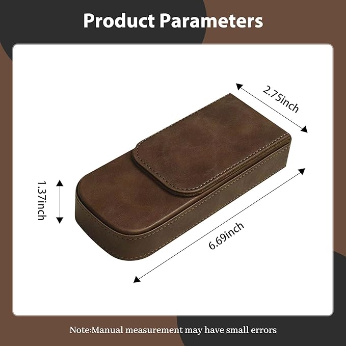 Leather Triple Pen Case Pencil Pouch Holder - Image 2