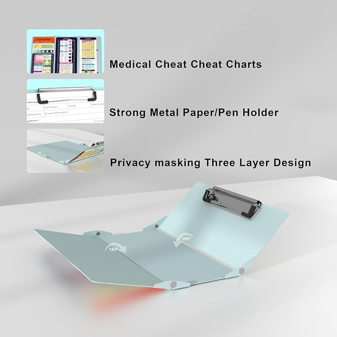 Nursing Clipboard Foldable Pocket Size-Nursing Edition Cheat Sheets Aluminum 3 - Image 5