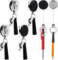 4 Pack 35" Steel Wire Heavy Duty Retractable Pull Pen Pencil Holder, Flexible by pasezenn