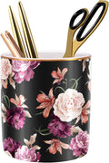 Pen Holder for Desk, Pencil Cup Holder, Cute Floral Makeup Brush Holder Durable by WAVEYU