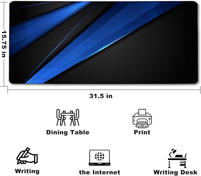 Desk Pad, Large Gaming Mouse Pad, Extended Keyboard Mouse Mat Desk Pad - Image 2