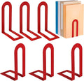Chunful 6 Pcs Red Modern Metal Book Ends by Chunful