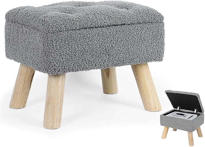 OGEMXU Storage Ottoman, Small Storage Ottoman Foot Stool by OGEMXU
