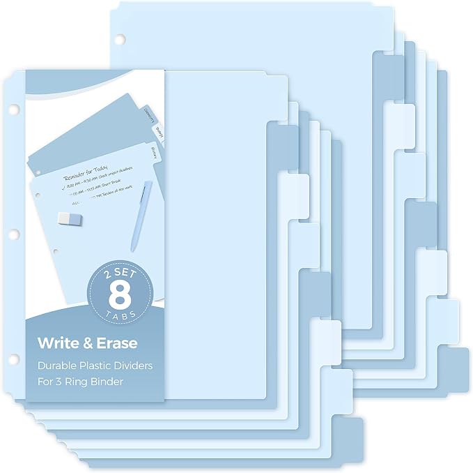 SKYDUE Binder Dividers with Tabs by SKYDUE