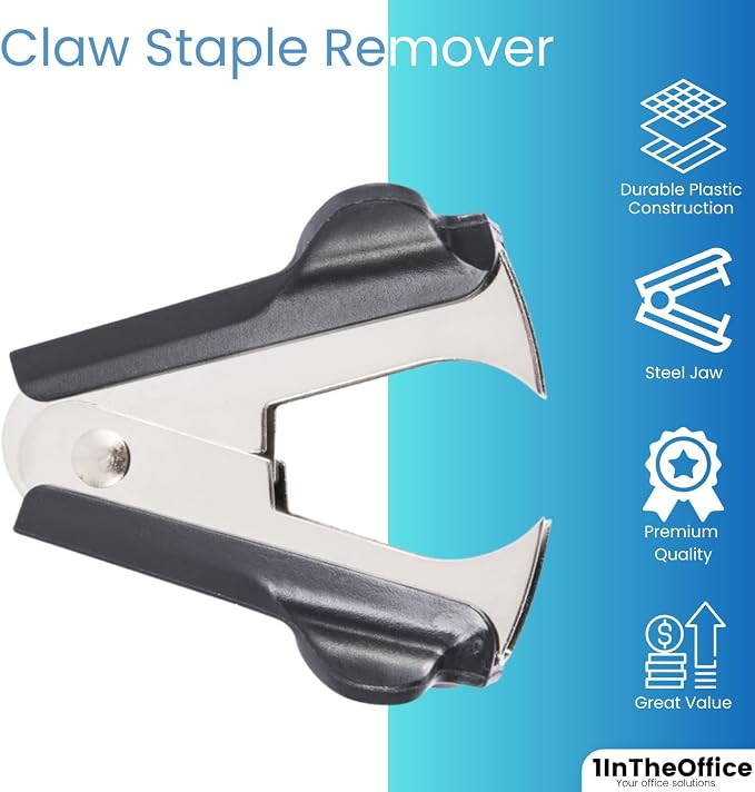 1InTheOffice Claw Staple Remover, 3 Pack " - Image 2