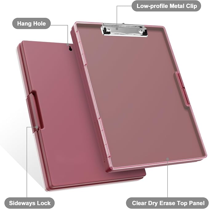Piasoenc Clipboard with Storage, 8.5 x 11 Clip Boards with 2 Storage, Folio & - Image 8