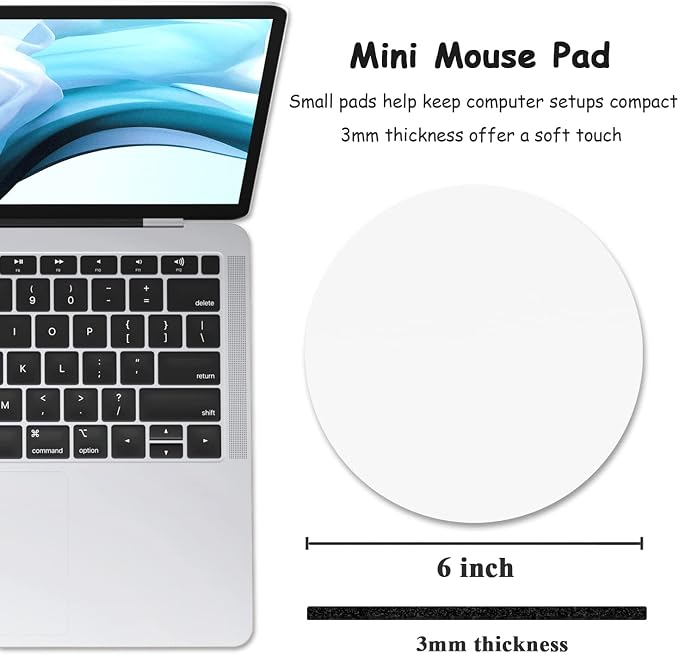 Dapesuom Small Mouse Pad, 6 x 6 Inch Thick Rubber Premium-Textured Non-Slip - Image 2